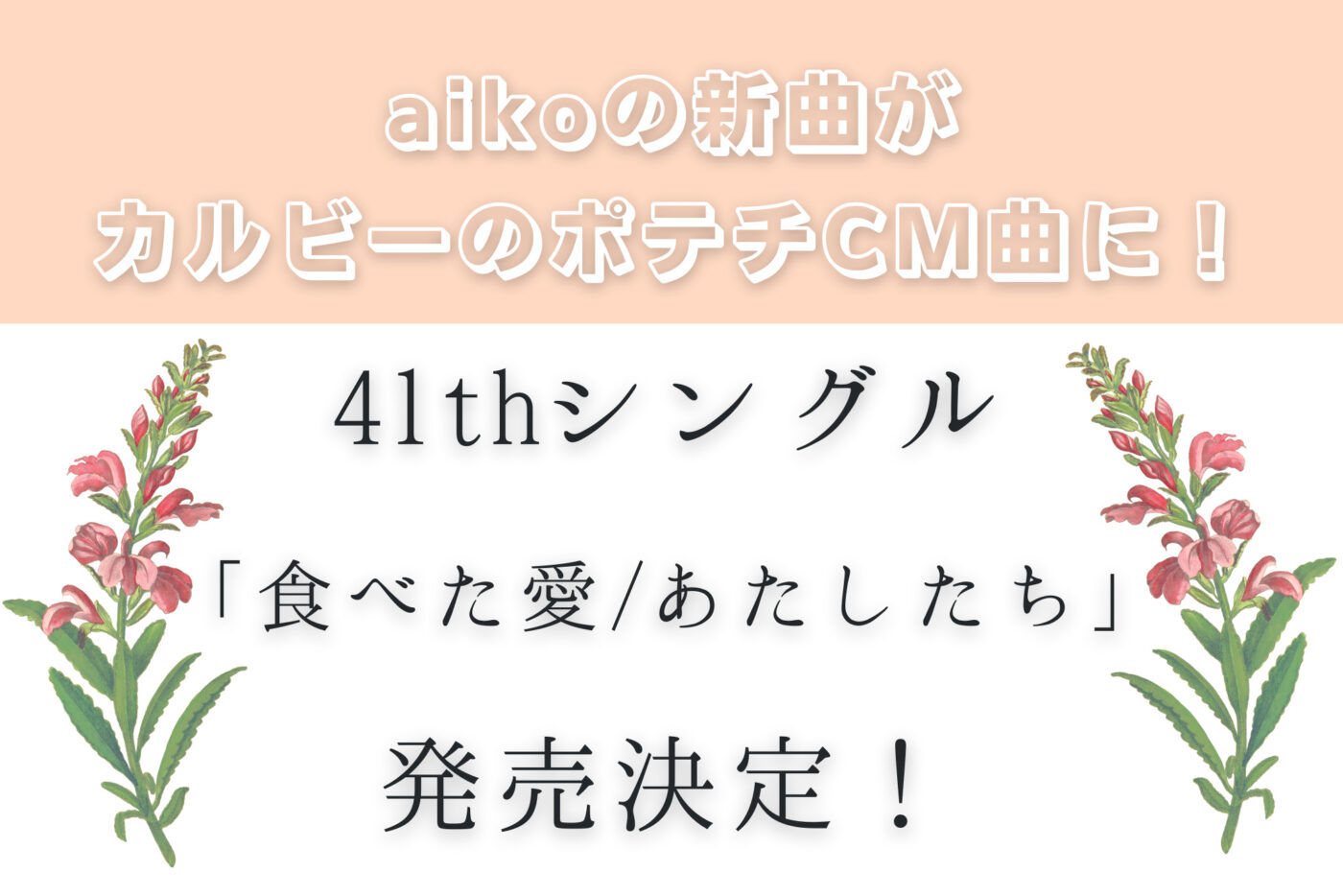 aikoさんの新曲がカルビーのポテチCM曲に!41thシングル「食べた愛/あたしたち」発売決定!